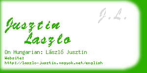 jusztin laszlo business card