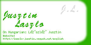 jusztin laszlo business card
